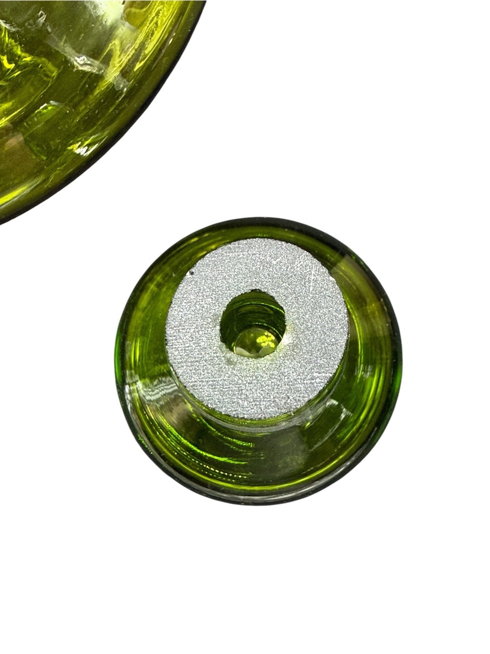 Vintage Olive Green Art Glass Decanter With Ground Glass Stopper MCM - Picture 7 of 11